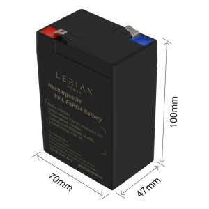 LiFePO4 Akku 6V 6Ah Lithium-Eisen-Phosphat Batterie...