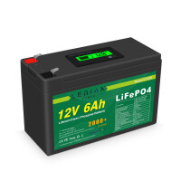 LiFePO4 Akku 12V 6Ah Lithium-Eisen-Phosphat Batterie für Camping Boot Solar Caravan Wohnwagen