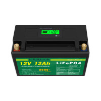 LiFePO4 Akku 12V 12Ah 15A Lithium-Eisen-Phosphat Batterie für Camping Boot Solar Caravan Wohnwagen
