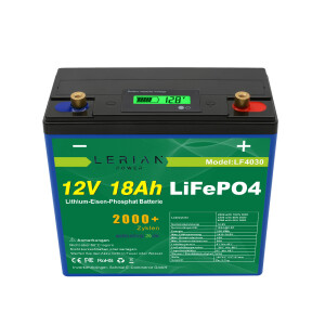 LiFePO4 Akku 12V 18Ah Lithium-Eisen-Phosphat Batterie für Camping Boot Solar Caravan Wohnwagen