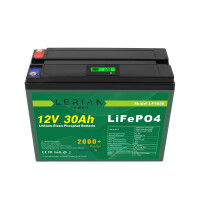 LiFePO4 Akku 12V 30Ah 30A Lithium-Eisen-Phosphat Batterie für Camping Boot Solar Caravan Wohnwagen