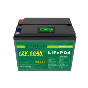 LiFePO4 Akku 12V 60Ah 60A Lithium-Eisen-Phosphat Batterie für Solar  Camping Boot