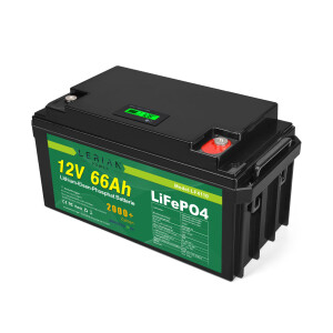 LiFePO4 Akku 12V 66Ah Lithium-Eisen-Phosphat Batterie für Camping Boot Solar 