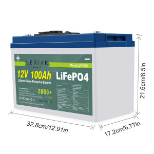 LiFePO4 Akku 12V 100Ah Lithium-Eisen-Phosphat Batterie...