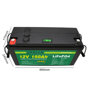 LiFePO4 Akku 12V 150Ah Lithium-Eisen-Phosphat Batterie für Camping Boot Solar 