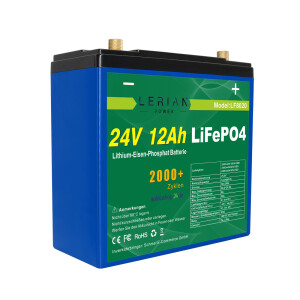 LiFePO4 Akku 24V 12Ah Lithium-Eisen-Phosphat Batterie...