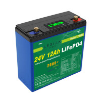 LiFePO4 Akku 24V 12Ah Lithium-Eisen-Phosphat Batterie für Camping Boot Solar Caravan 