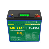 LiFePO4 Akku 24V 12Ah Lithium-Eisen-Phosphat Batterie für Camping Boot Solar Caravan