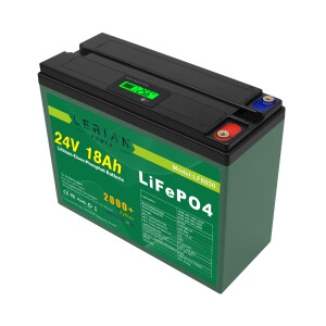 LiFePO4 Akku 24V 18Ah Lithium-Eisen-Phosphat Batterie für Camping Boot Solar Caravan 