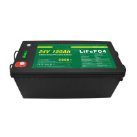 LiFePO4 Akku 24V 150Ah 150A Lithium-Eisen-Phosphat Batterie für Camping Boot Wohnmobil
