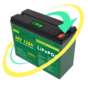 LiFePO4 Akku 36V 12Ah 20A 432Wh Lithium-Eisen-Phosphat Batterie für Camping Boot Wohnmobil