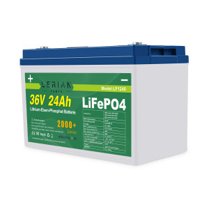 LiFePO4 Akku 36V 24Ah 30A 864Wh Lithium-Eisen-Phosphat...