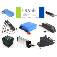 48V 52V Lithium-Ionen Akku / 51,2V LiFePO4 Lithiumeisenphosphat Varianten für Industrie Scooter Boot E-Bike Camping Golf