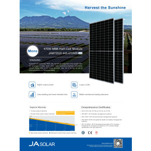 JA Solar Solarmodul 460W JAM72S20-460/MR monokristallin Solarpanel Multi-Busbar PERC Zellen