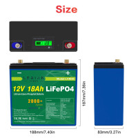 12V Lithium-Ionen Akku / 12V LiFePO4 Akku Varianten für Boot Camping Golf E-Bike Scooter LED 12V 18Ah LiFePO4 20A