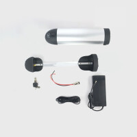 E-Bike Akku 36V 13Ah 468Wh Lithium-Ionen Trinkflaschenakku silber