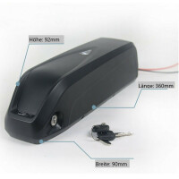 E-Bike Akku 48V 10,4Ah 499,2Wh Lithium-Ionen Hailong Rahmenakku
