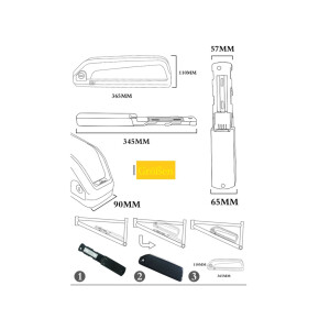E-Bike Akku 48V 14Ah 672Wh Lithium-Ionen Hailong Rahmenakku Samsung Zellen