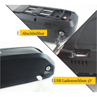 E-Bike Akku 48V 14Ah 672Wh Lithium-Ionen Hailong Rahmenakku Samsung Zellen