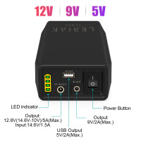 LiFePO4 Akku Powerbank 12V 6,5Ah Lithium-Eisenphosphat USB 5V 9V 12V