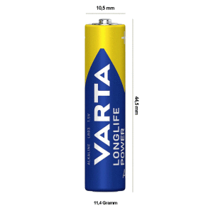 12x Varta Longlife Power 4903 Micro AAA Batterie 1,5V 1260mAh LR03